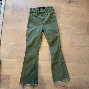 Veronica Beard Green Flare Jeans